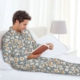thumbnail image 6 of Gaeub White Popcorn Mens Pajamas Set Mens Sleepwear with Long Sleeve Top & Bottoms PJs-Small, 6 of 7