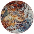 thumbnail image 1 of homeroots home decor 395858 4’ Round Brown and Blue Collision Area Rug, 1 of 1
