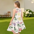 thumbnail image 7 of Abcomgle Cute Sundresses Dresses for Girls 10-12 Casual Halter Neck Sleeveless Midi Dress Floral Print Sundresses A-line Swing Basic Dresses 3-4 Years,Beige, 7 of 7