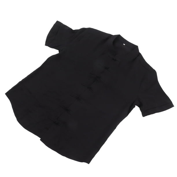 Camisa con botones de nudo chino para hombre, camisa con botones de nudo chino, camisa con botones de nudo chino de manga corta, camisa con botones de nudo chino, uso conveniente