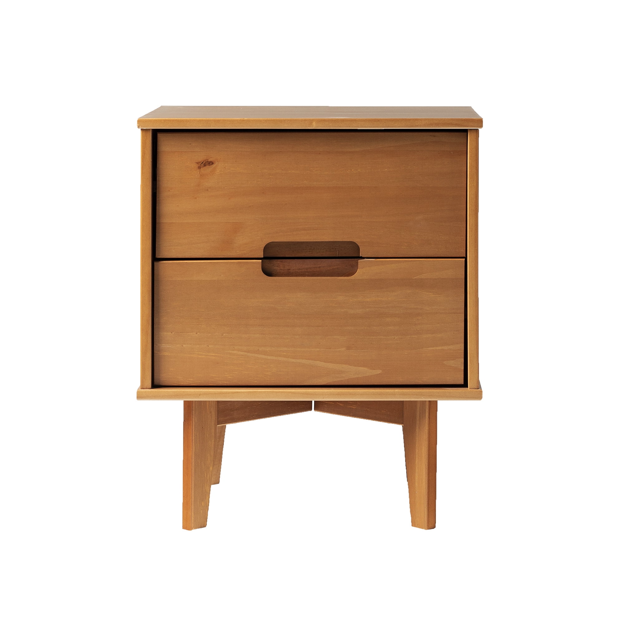 Walker Edison Sonoma 2-Drawer Nightstand, Caramel