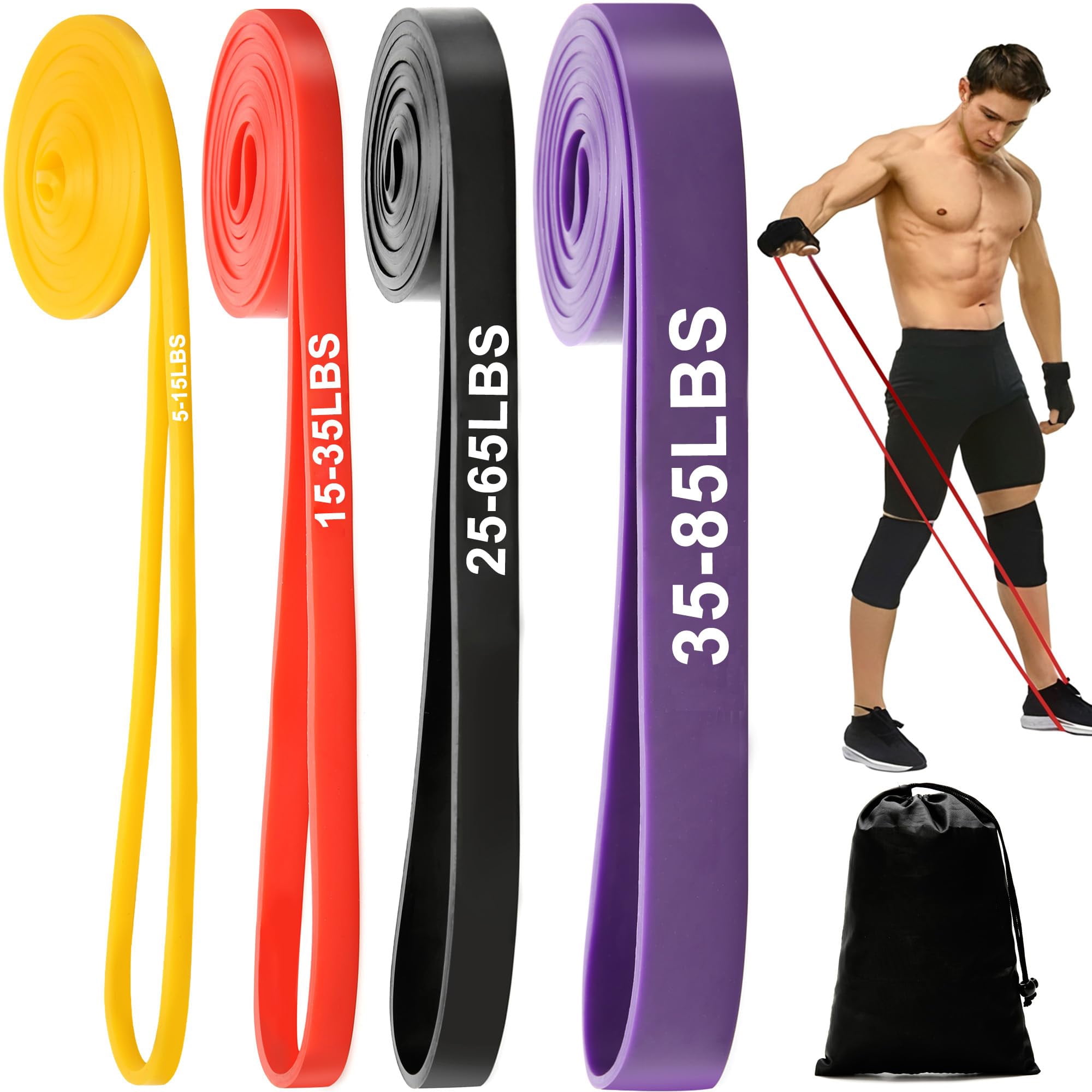USTOP 5 Pack Resistance Bands for Pull-Up, Portable Home exercise bands resistance ,Travel Gym Equipment for Assistance & Muscle Training Exercise Strength Training and Physical Therapy.
