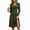 Army Green(Ladies Dresses), variant on LUVDA Women's Soft Knit Long Sleeve Midi Dress Wrap V Neck Cross Waist A Line for Fall&Winter