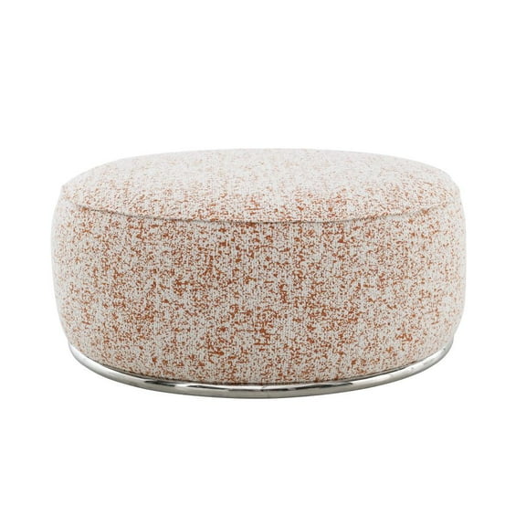 ACME Sahara Fabric Upholstered Ottoman with Stainless Steel Base in Multi-Color