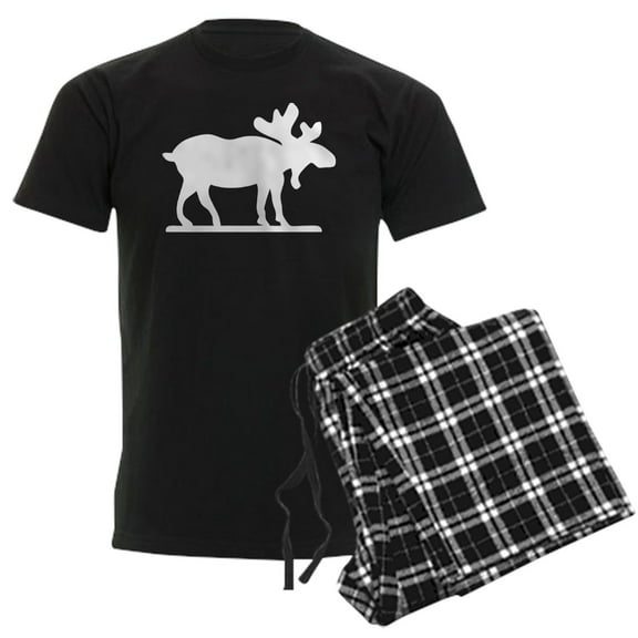 CafePress - Moose Silhouette Men's Dark Pajamas - Men's Dark Loose Fit Cotton Pajama Set