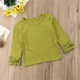 thumbnail image 2 of Tout-petit Bébé Fille Coton Manches Longues T-Shirt Uni Hauts T-Shirt Vêtements, 2 of 5