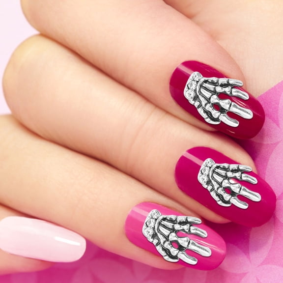 Soimiss Nail Stickers Nail Art Decals Alloy Silver 10Pcs