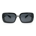 thumbnail image 2 of Womens Classy Narrow Rounded Rectangle Rimless Glitter Plastic Sunglasses Slate Black - Black, 2 of 4