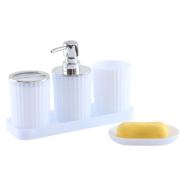 Bathroom Decor Sets Accessories Bathroom Cup Matte Bathroom Accessories Set 5 Pcs Modern Mouthwash Cups Bathroom Tooth Brushing Cup Set with Toothbrush Tray Home Decor Modern Home Decor