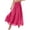 Hot Pink, variant on Womens Fashion Casual Beach Flowy Solid Midi Skirt Pleated High Waist Elastic Waist Lightweight A Line Long Skirt