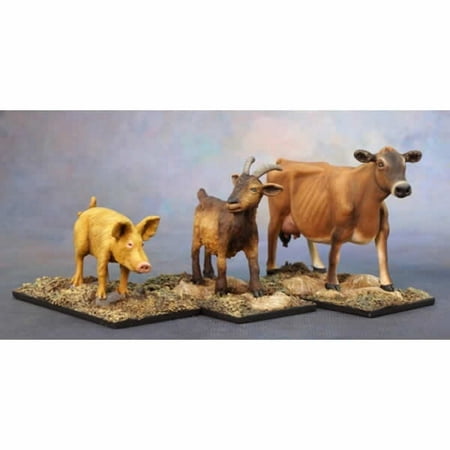 Miniature 1 12 Scale Animal Companions Goat Pig Cow Miniature 25mm Heroic Scale Dark Heaven Legends Reaper Miniatures ()