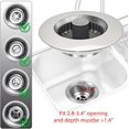 thumbnail image 5 of 3 in 1 Kitchen Sink Stopper, Pop Up Kitchen Sink Drain Strainer, with an Extra Basket Strainer, Kitchen Sink Drain Stopper for US Standard 3-1/2 Inch, Brass Material Electroplate Silver, 5 of 12