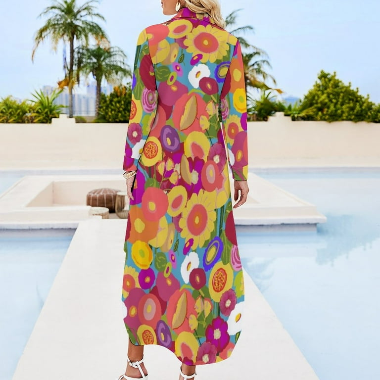 Summer collage Long Sleeved Shirt Dress summer dresses ladies long sleeve dress african dresses for woman - Walmart.com Summer collage Long Sleeved Shirt Dress summer dresses ladies long sleeve dress african dresses for woman - Walmart.com