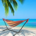 thumbnail image 2 of Ktaxon 102*41 inch Double Hammock with Space Saving Steel Stand Includes Portable Carrying Case Multi-color, 2 of 9