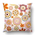 thumbnail image 1 of BOSDECO Doodle flowers pattern Pillowcase Throw Pillow Cover Case 16x16 inches, 1 of 2