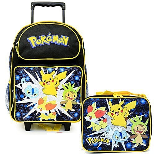 Pokemon Pikachu Large 16" inches Rolling Backpack Lunch NEW Licensed