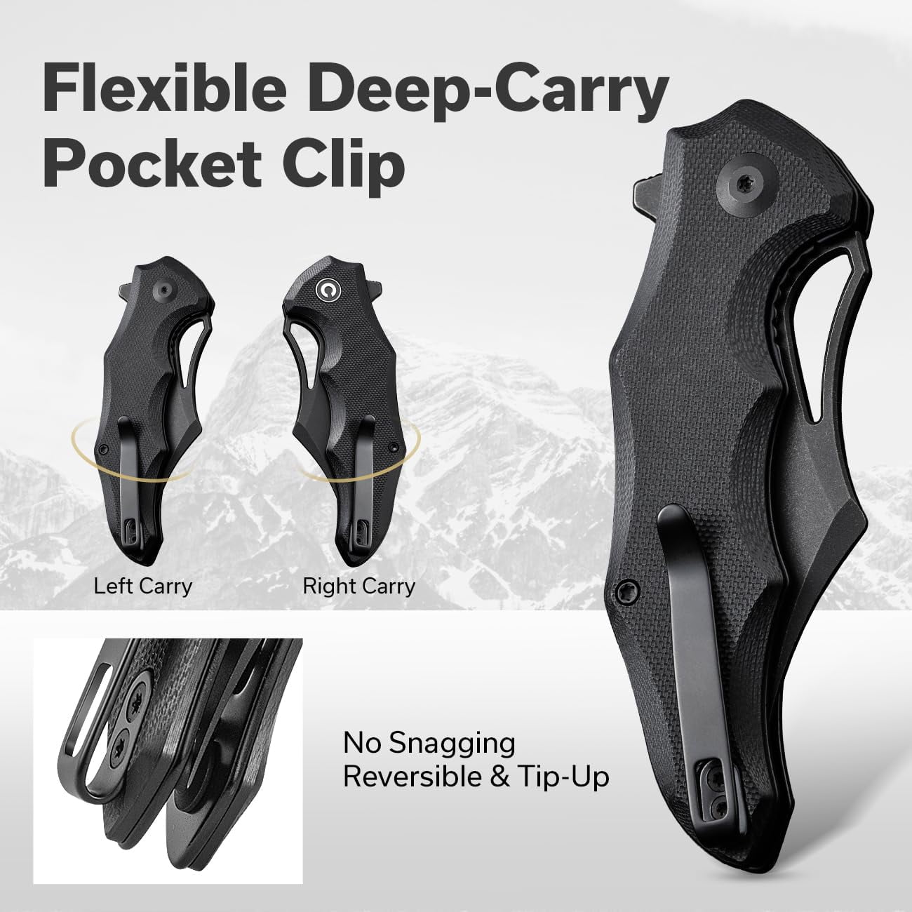 CIVIVI Chiro Pocket Knife for EDC, Folding Knife with Flipper 3.1" 14C28N Blade G10 Handle, Utility Knife for Men Women C23046-1