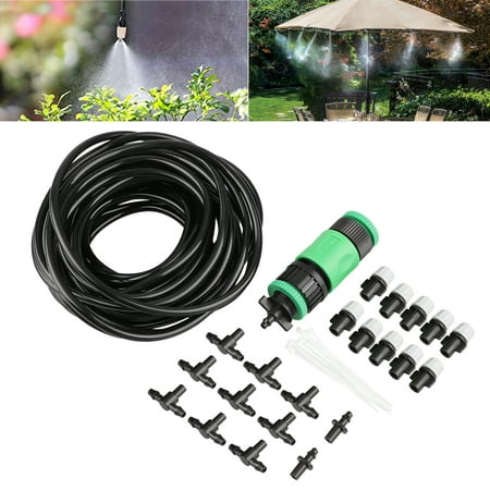DIY Misting System- EEEKit 33 ft Misters Cooling Outdoor System Irrigation Sprinkle,Drip Irrigation Kits Garden Irrigation Accessories,3/4