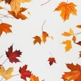 thumbnail image 6 of WERPE Fallen Leaves Fall Maple Leaf Print Round Tablecloth with Elastic Edge White, 6 of 8