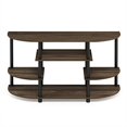 thumbnail image 2 of Furinno JAYA Simple Design Corner TV Stand, Columbia Walnut/Black, 2 of 5