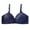 Blue, variant on Ashirexll Bras for Women Adjustable Straps Non Steel Ring Style Printed Gathered Middle Button Breathable Underwear Daily Bra Black XXL
