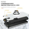 thumbnail image 5 of Phone Case for iPhone 8 Plus / 7 Plus,[ Military Grade ] Drop Tested Protection Case with Magnetic Car Mount 360°Rotatable Ring Holder, 2-Layer Rugged Hybrid Hard PC Soft Rubber Cover, Silver, 5 of 7