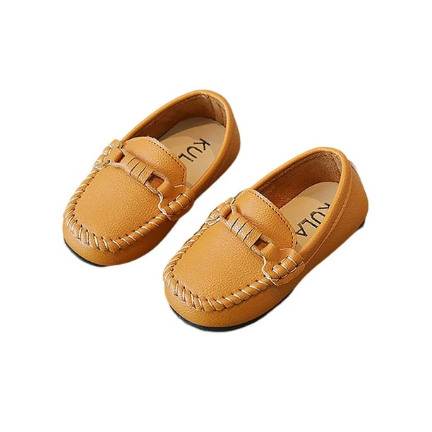 LUXUR Girls Boys Flats Dress Moccasins Slip On Loafers Non slip