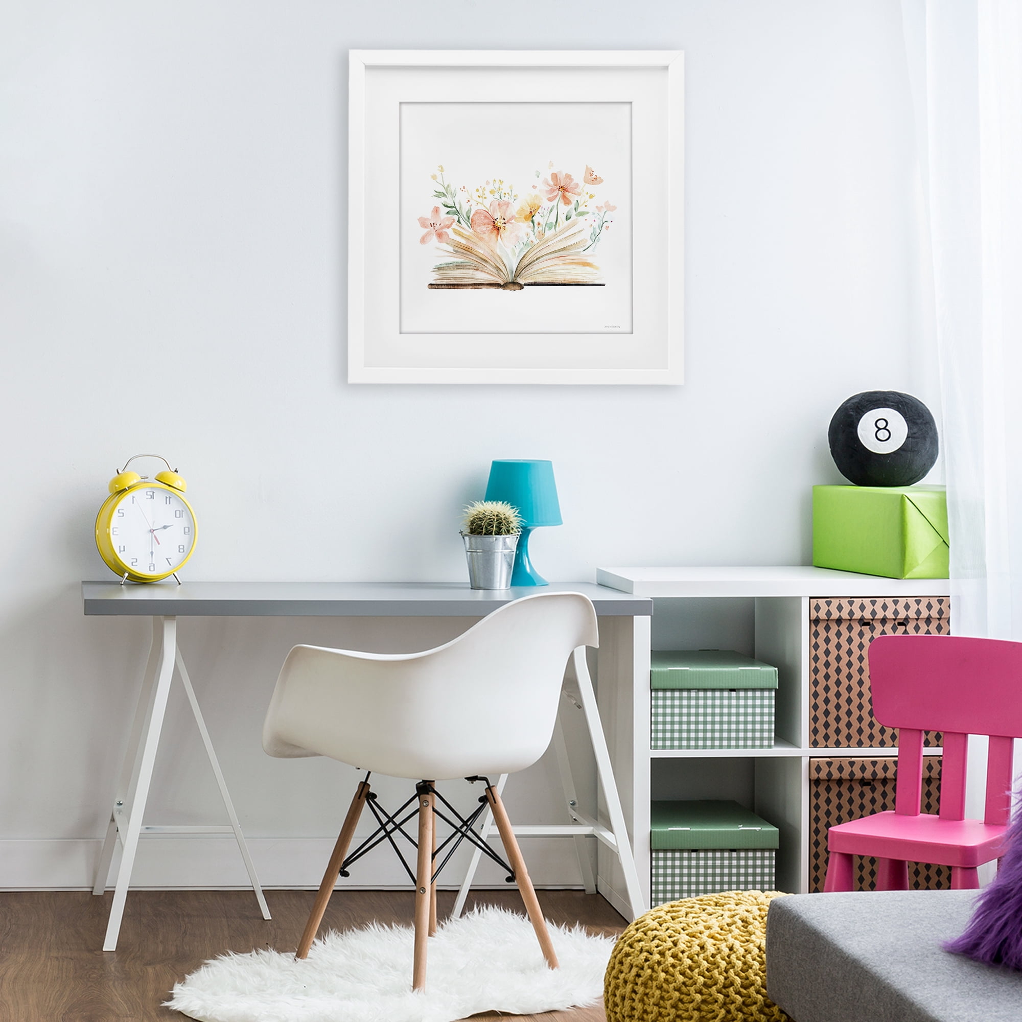 Stupell Industries Floral Flourishing Words White Framed Print Under Glass, design by Svetlana Aleynikova