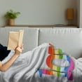 thumbnail image 3 of Pride Soft Flannel Fleece Throw Blanket, Rainbow Colored Love Sign on Wooden Backdrop LGBT Homosexuality Community Culture, Cozy Plush for Indoor and Outdoor Use, 50" x 60", Multicolor, by Ambesonne, 3 of 5