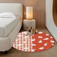 thumbnail image 2 of Japanese Rabbits Round Area Rug 5Ft Washable Circle Rugs for Living Room Bedroom, Vintage Orange Red Plaid Farmhouse Non-Slip Carpet Floor Mats Indoor Outdoor Carpet Runner Aesthetic Home Decor, 2 of 8