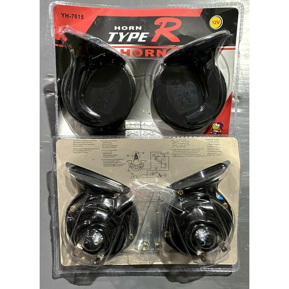 BINUFF 120db Dual-Tone Snail Car Horn for 12V Vehicles and Motorcycles