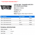 thumbnail image 2 of Left Fog Light - Compatible with 2014 - 2015 Honda Accord Sedan, 2 of 2