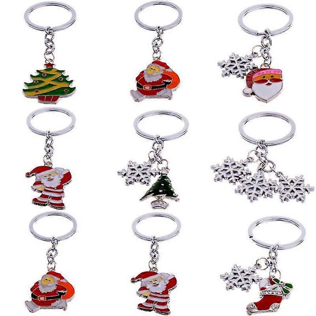 Mini Papá Noel navideño con diseño de bolsa de regalo, llavero de bolso, llavero decorativo para coche, llavero de recuerdo, como se muestra6