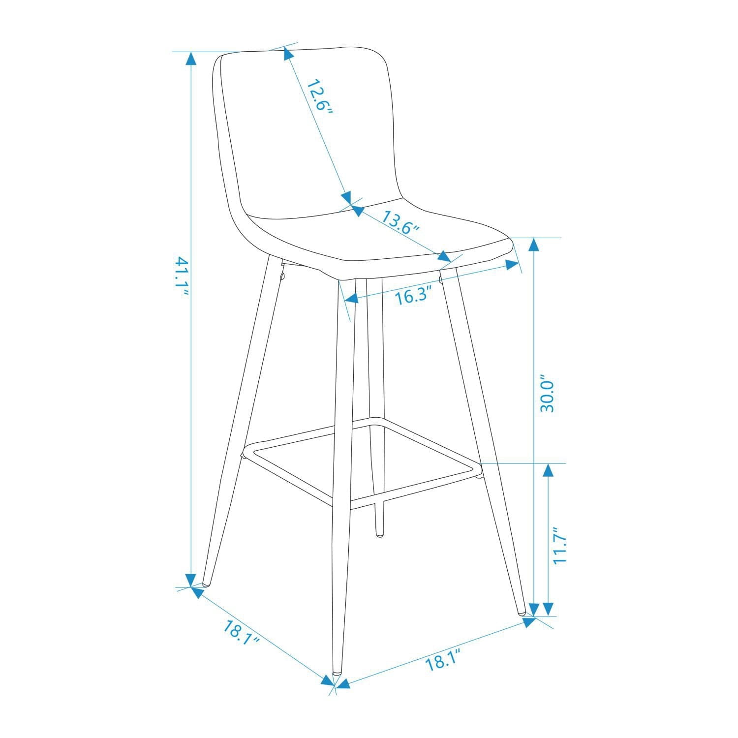 Homylin Modern Counter Height Bar Stools Set of 2, 30" Upholstered Bar Chairs Dining Stool with Backs, Golden Legs and Footrest for Home Bar Kitchen Island