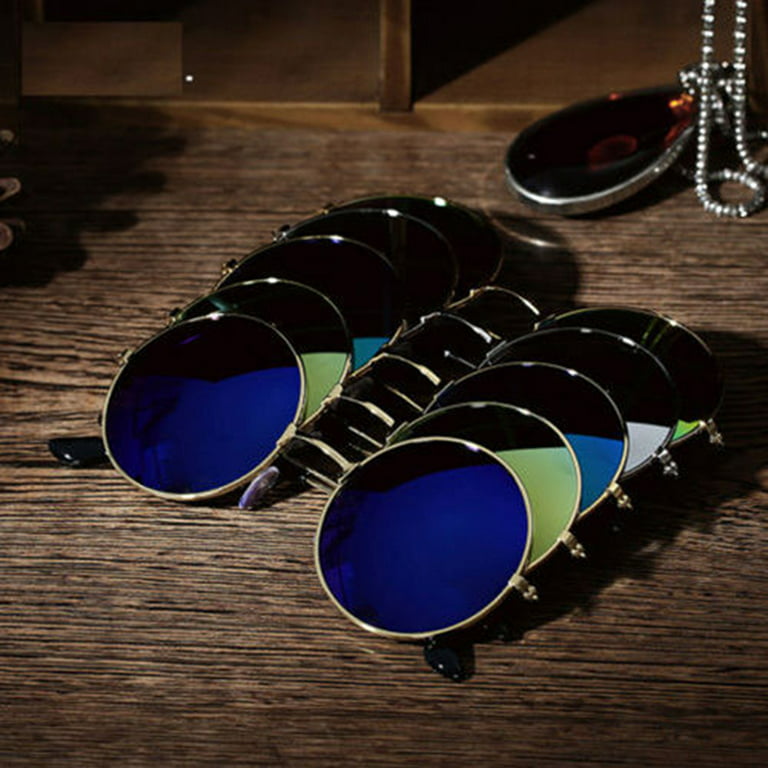 Lomubue Sunglasses Glasses UV Protection Women\'s Eyewear Round Outdoor Men\'s Lens Mirror