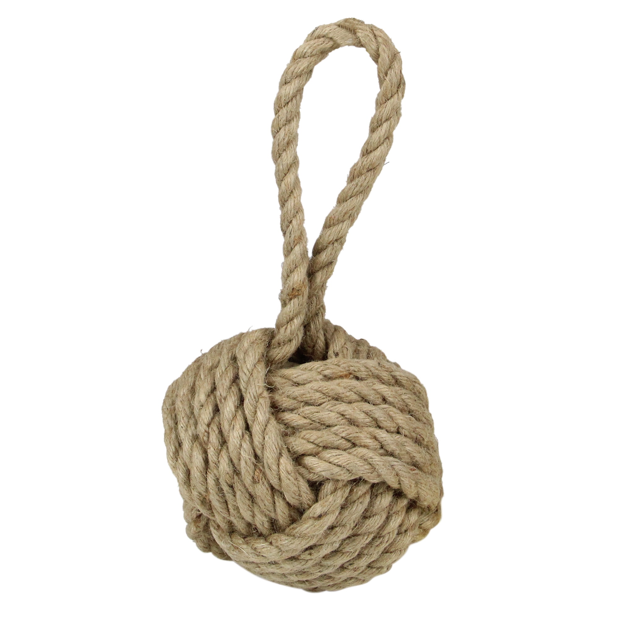 6" Nautical Weighted Jute Rope Ball Door Stopper