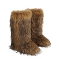 thumbnail image 2 of 2026 Winter Pull-On Knee High Faux Fur Round Toe Fashion Suede Comfy Plush Warm Boots for Women - Outdoor & Indoor Flat Shoes, 2 of 7