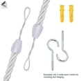 thumbnail image 3 of PULLIMORE 2 Pairs Curtain Tieback Ropes, Hand Hessian Rope Tiebacks with 2 Metal Screw Hooks for Home Drapes and Curtain Decor (White), 3 of 7