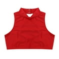 thumbnail image 4 of vastwit Kids Girls 2 Piece Ballet Dance Outfits Sleeveless Crew Neck Crop Tops with Shorts Set Red 12, 4 of 8