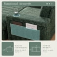thumbnail image 5 of Aukfa 43 inch Chaise Lounge w/ 2 Cupholders, Storage Ottoman, Plush Chair Bed for Living Room, Green, 5 of 11