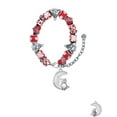 thumbnail image 2 of Silvertone Large Imitation Pearl Owl Sitting on White Moon Red Christmas Bead Bracelet, 2 of 4