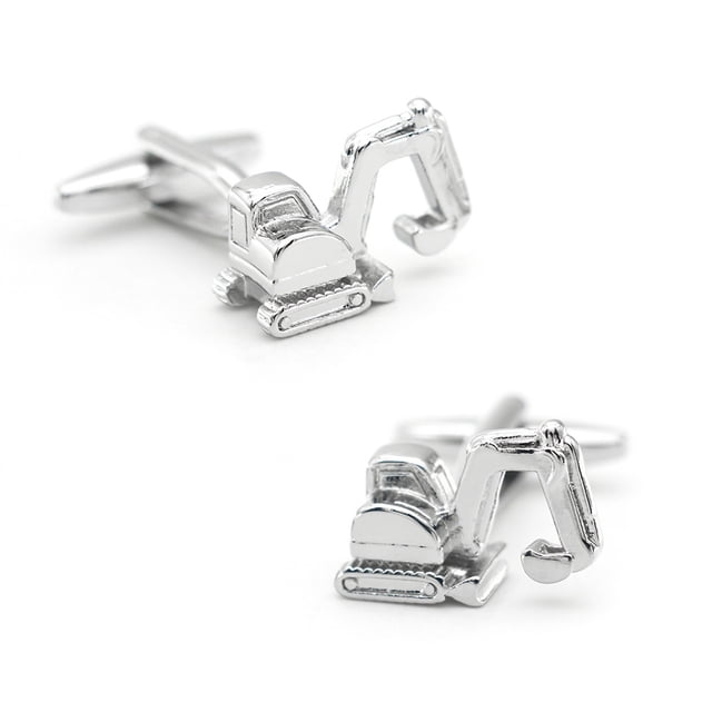 Excavadora Cuff Links para hombre, equipo de construcción, cobre
