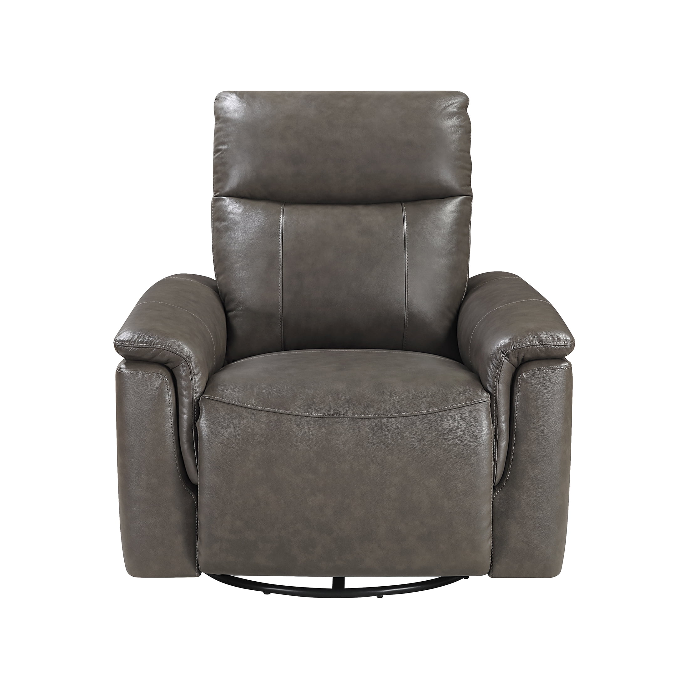 OakvillePark Wildfern Leather Match Swivel Glider Reclining Chair, Dark Brown