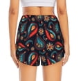 thumbnail image 2 of Lsque Paisley1 Printed Women's Running Shorts with Liner Pockets,Elastic Quick Dry Workout Athletic Gym Yoga Shorts,Womens High Waist Shorts-, 2 of 9