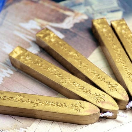 Scrapbooking Wax - 2Pcs Vintage Gold Manuscript Sealing Seal Wax Sticks Wicks For Postage Letter
