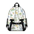 thumbnail image 3 of White Dinosaurs Palms Pineapples Pattern Cute School Backpack Bag for School with Padded Back and Adjustable Shoulder Straps 15.25"x11.5"x5.25", 3 of 5