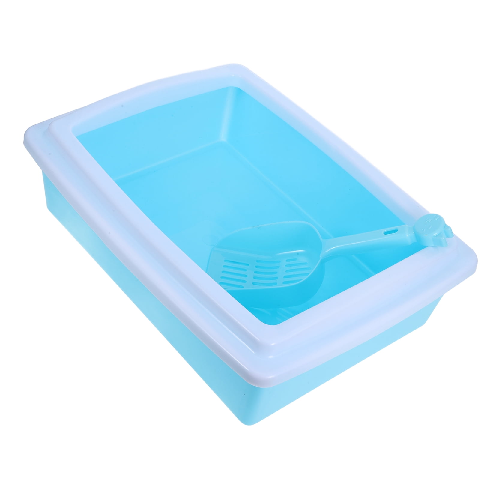 COMPUKAS ABS Material Half Enclosed Cat Toilet with Litter Shield for Small Space Use
