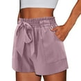 thumbnail image 5 of Womens Shorts with Pockets Summer Casual Shorts for Women Waist Casual Lightweight Adjustable Tie Knot Loose, 5 of 7