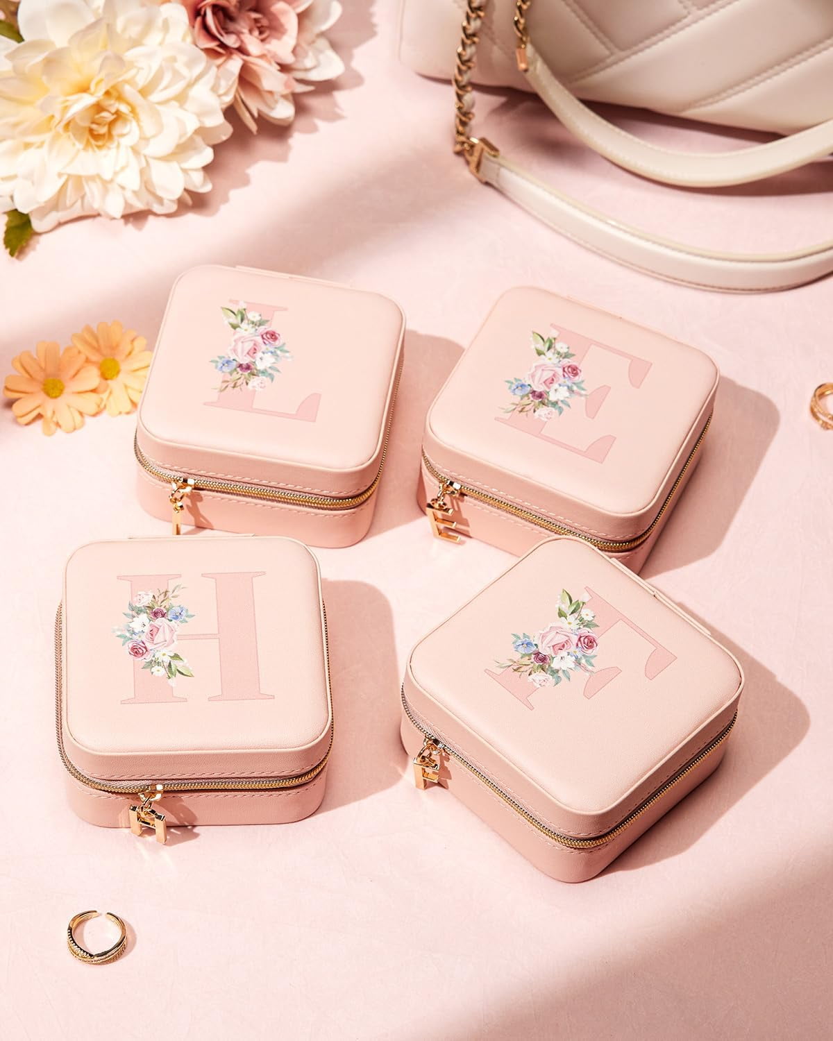 Travel Jewelry Box For Girls: Traveling Jewelry Case Gift For Women - Mini Organizer For Necklaces Earrings Pink G[Z1]