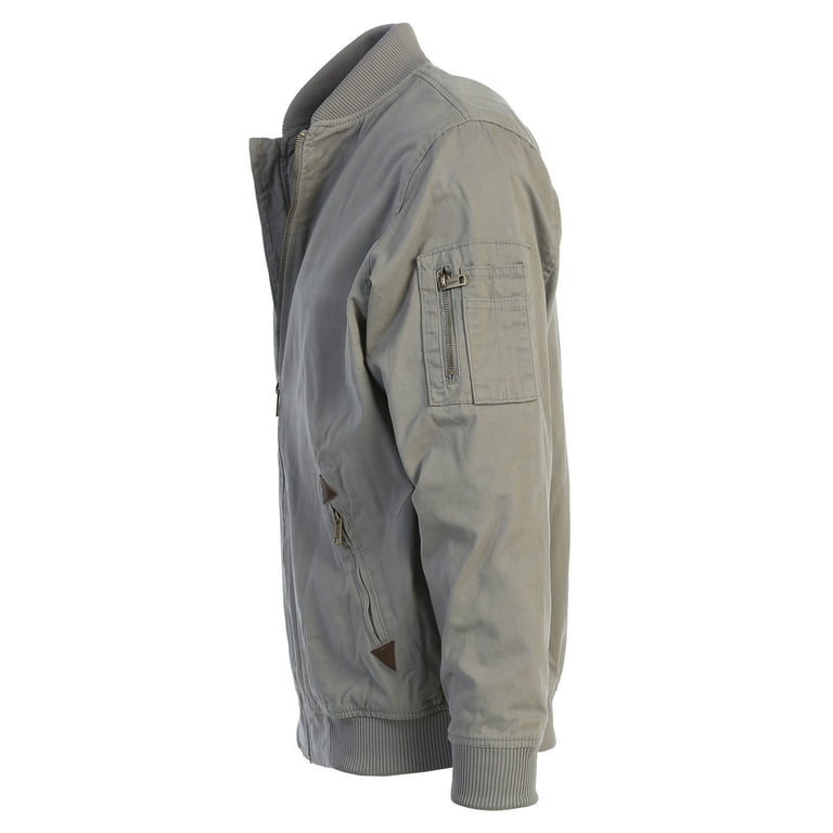 Gioberti Men's 100% Cotton Sportwear Full Zipper Twill Bomber Jacket at   Men’s Clothing store